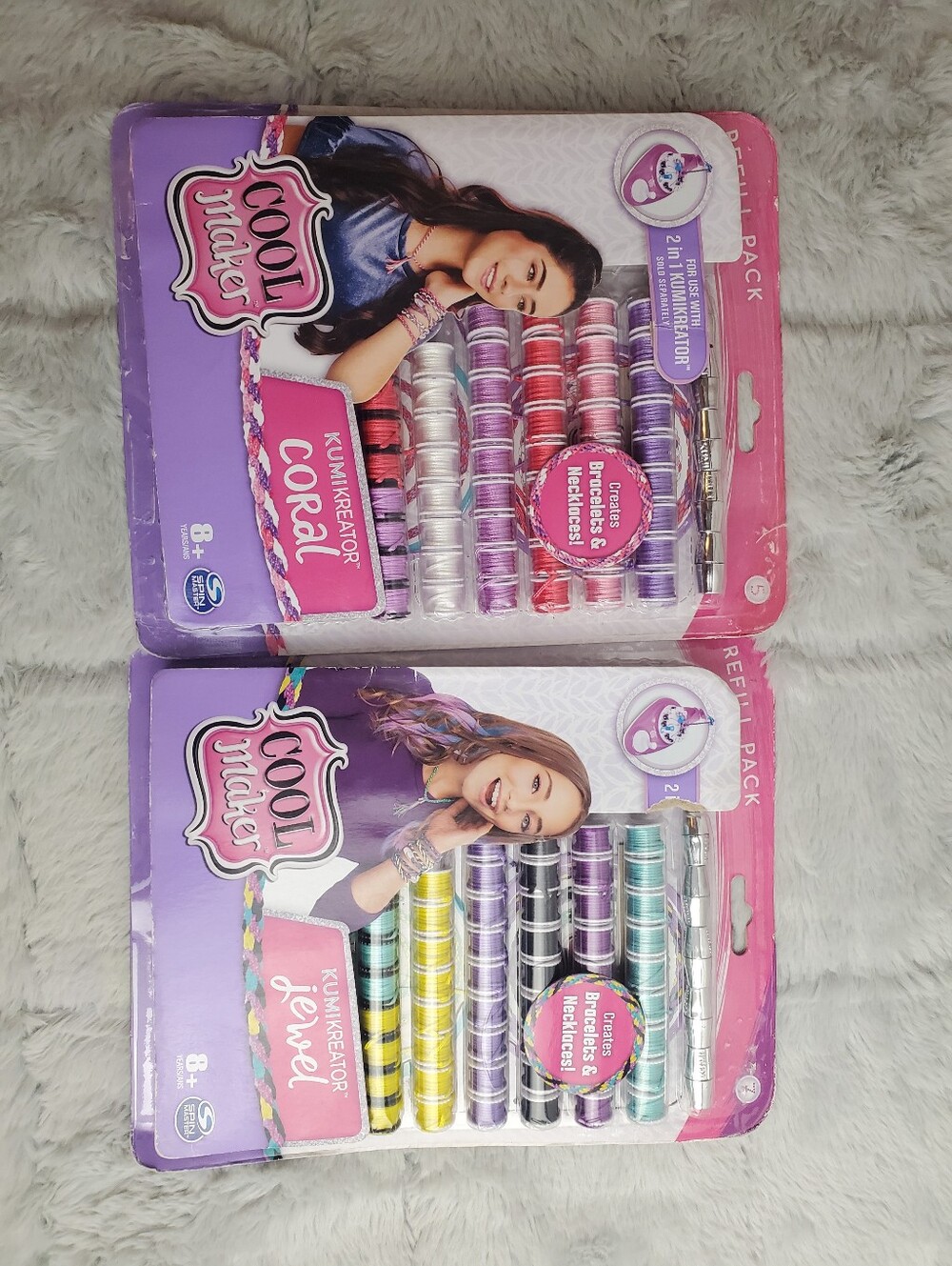 2 Pack NEW Cool Maker KUMIKREATOR Refill Packs Coral & Jewel 100+ Spools